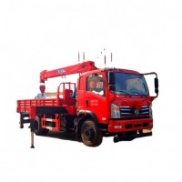 China Flatbed Truck Crane 4-8 Ton Truck Mounted Crane Telescopic Boom Crane Truck